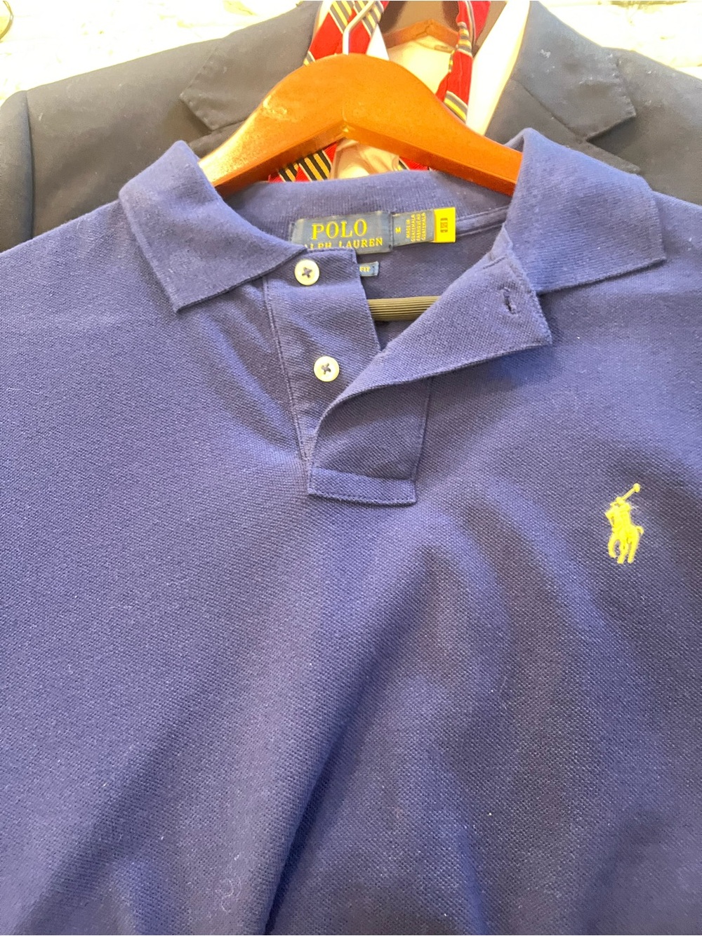 Beautiful Polo Ralph Lauren Classic Purple Polo with Yellow Pony Medium.